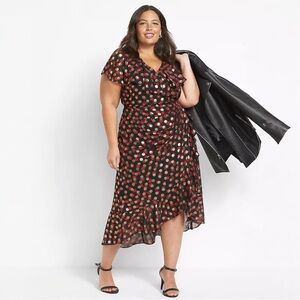 Lane Bryant Surplice Fitted Midi Dress Haley Floral Plus Size 20 NWT